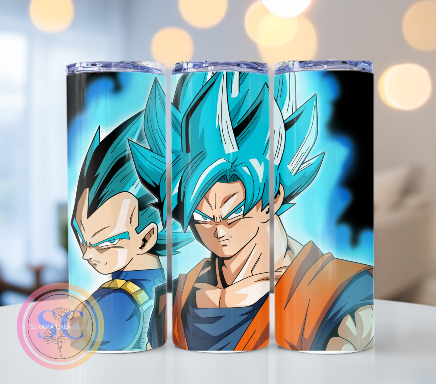 Vegeta & Goku On Fire Blue| Tumbler